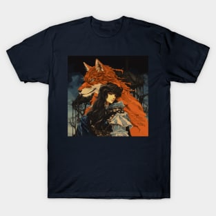 Woman and Fox Yokai T-Shirt